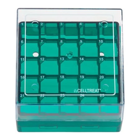 Celltreat CELLTREAT  Storage Box, CF Cryogenic Vial, 25 Place, Polycarbonate, Non-sterile 229942